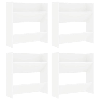 vidaXL Wall Shoe Cabinets 4 pcs White 60x18x60 cm Engineered Wood 2