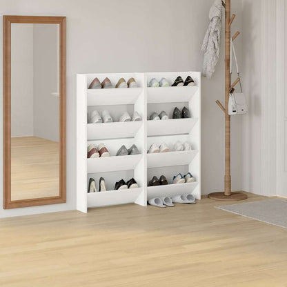 vidaXL Wall Shoe Cabinets 4 pcs White 60x18x60 cm Engineered Wood 3