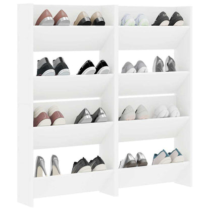 vidaXL Wall Shoe Cabinets 4 pcs White 60x18x60 cm Engineered Wood 4