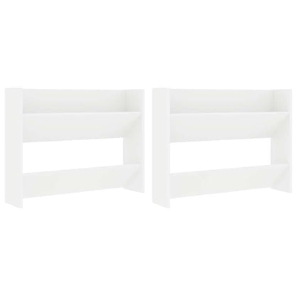 vidaXL Wall Shoe Cabinet 2 pcs White 80x18x60 cm Engineered Wood 2
