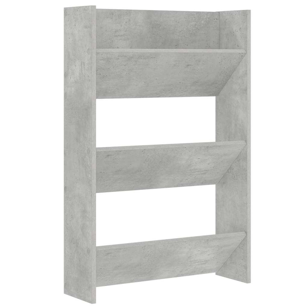 vidaXL Wall Shoe Cabinet | Set of 2 | Concrete grey | Engineered wood | Compact 5