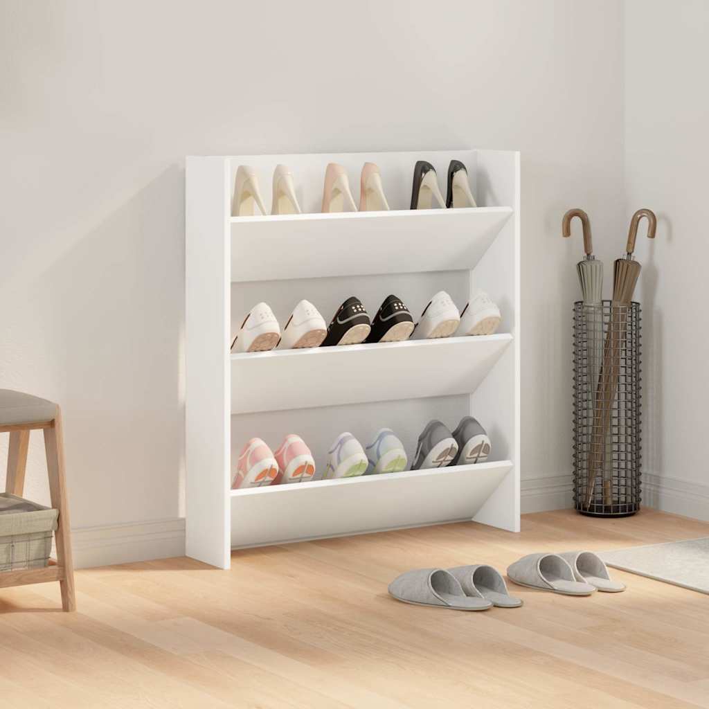 vidaXL Wall Shoe Cabinet | White | Engineered wood | Medium | Wall mounting 3
