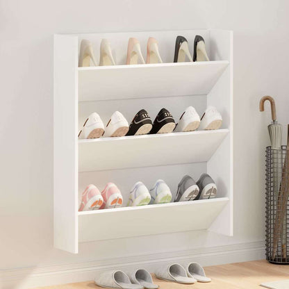 vidaXL Wall Shoe Cabinet | White | Engineered wood | Medium | Wall mounting 1