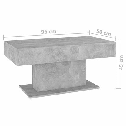 vidaXL Coffee Table Concrete Grey 96x50x45 cm Engineered Wood 6