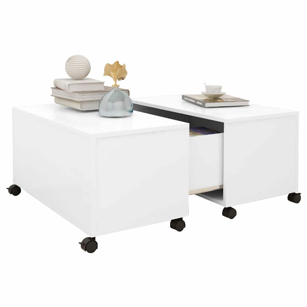 vidaXL Coffee Table | White | Engineered wood | Medium | Extendable 3