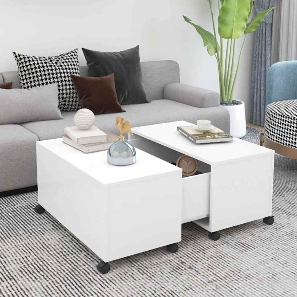 vidaXL Coffee Table | White | Engineered wood | Medium | Extendable 1