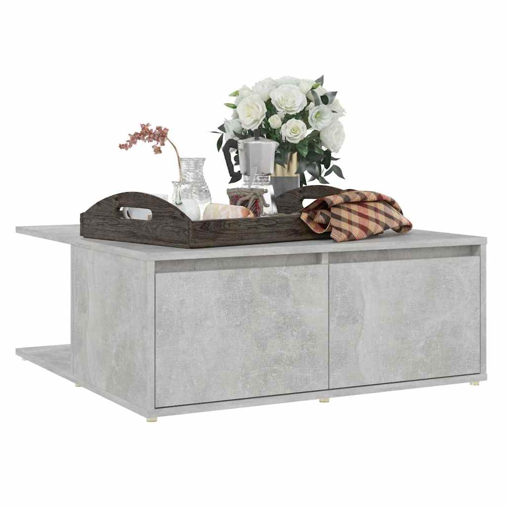 vidaXL Coffee Table Concrete Grey 80x80x31 cm Engineered Wood 3