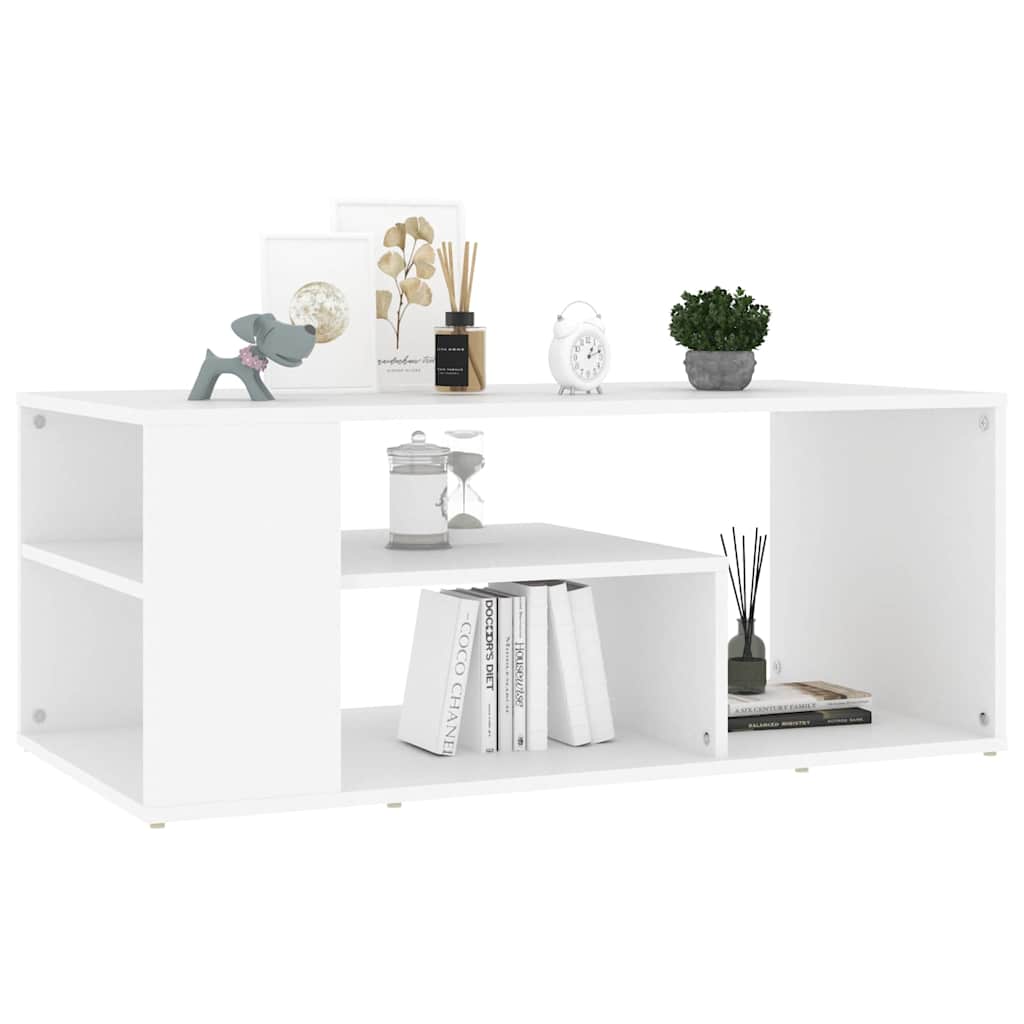 vidaXL Coffee Table | White | Engineered wood | 100x50x40 cm | Coffee Table 3