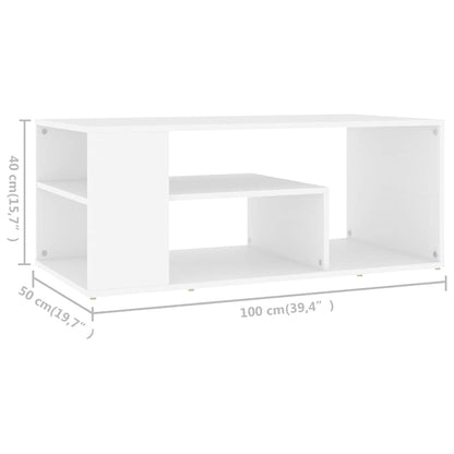 vidaXL Coffee Table | White | Engineered wood | 100x50x40 cm | Coffee Table 6