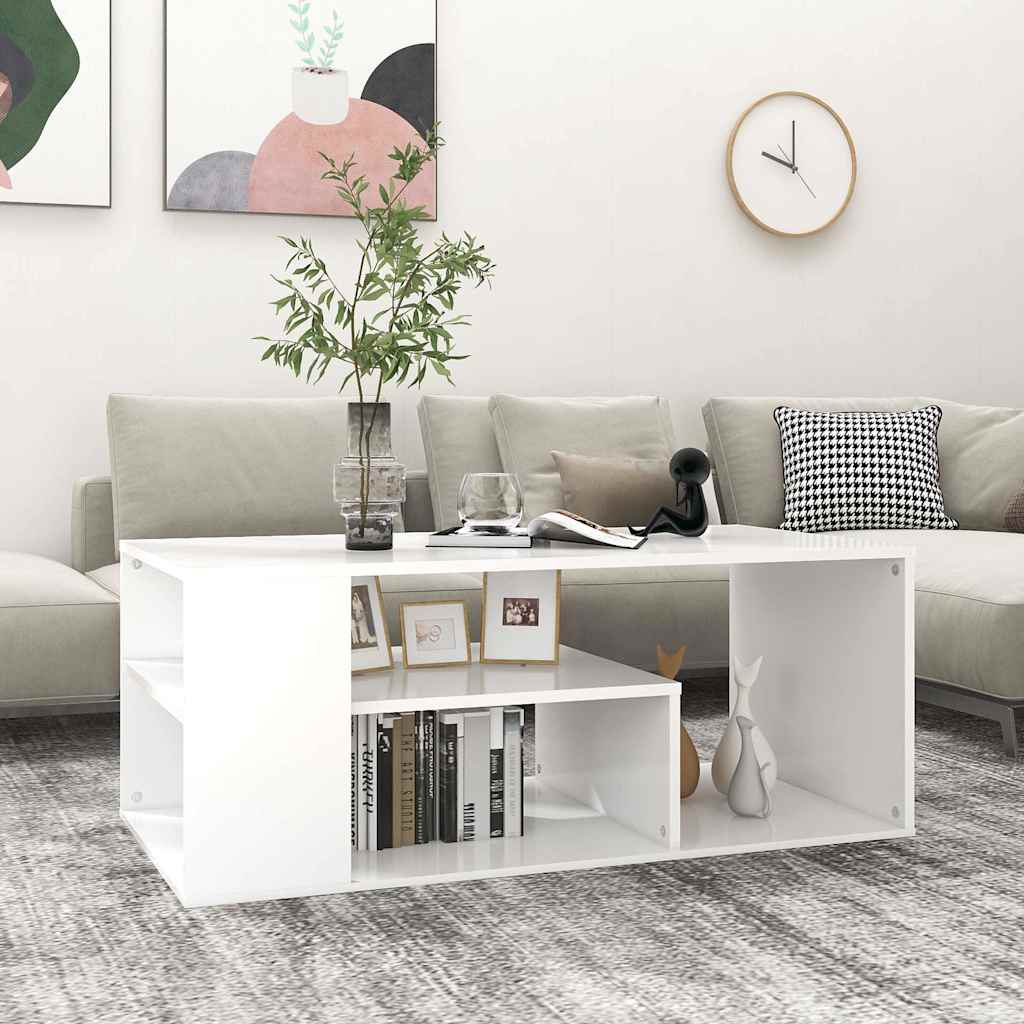 vidaXL Coffee Table | White | Engineered wood | 100x50x40 cm | Coffee Table 1