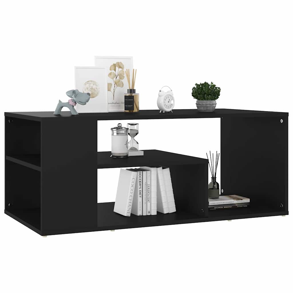 Coffee Table 100x50x40 cm Engineered Wood Black