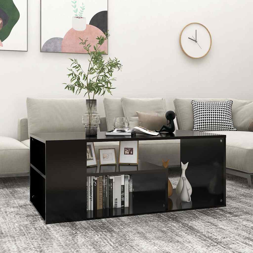 Coffee Table 100x50x40 cm Engineered Wood Black