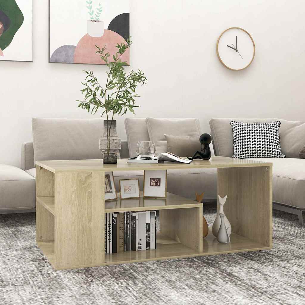 Coffee Table 100x50x40 cm Engineered Wood Sonoma oak