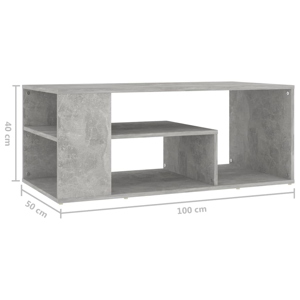 vidaXL Coffee Table | Concrete grey | Engineered wood | 100x50x40 cm 6