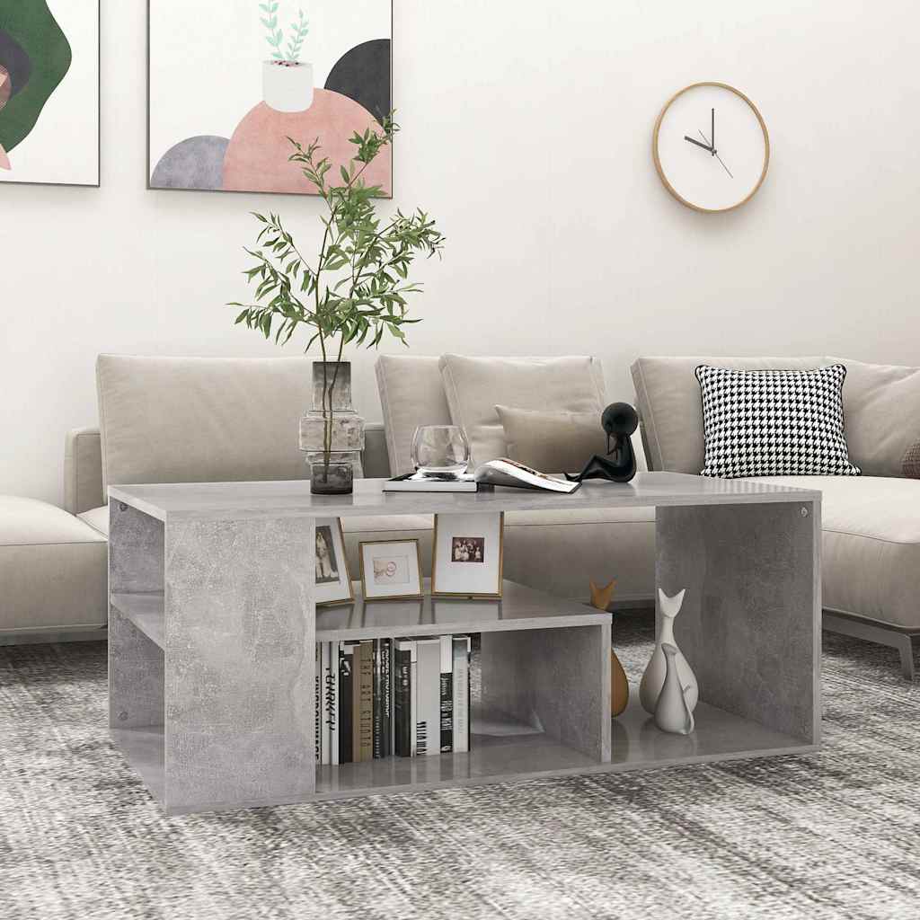 vidaXL Coffee Table | Concrete grey | Engineered wood | 100x50x40 cm 1