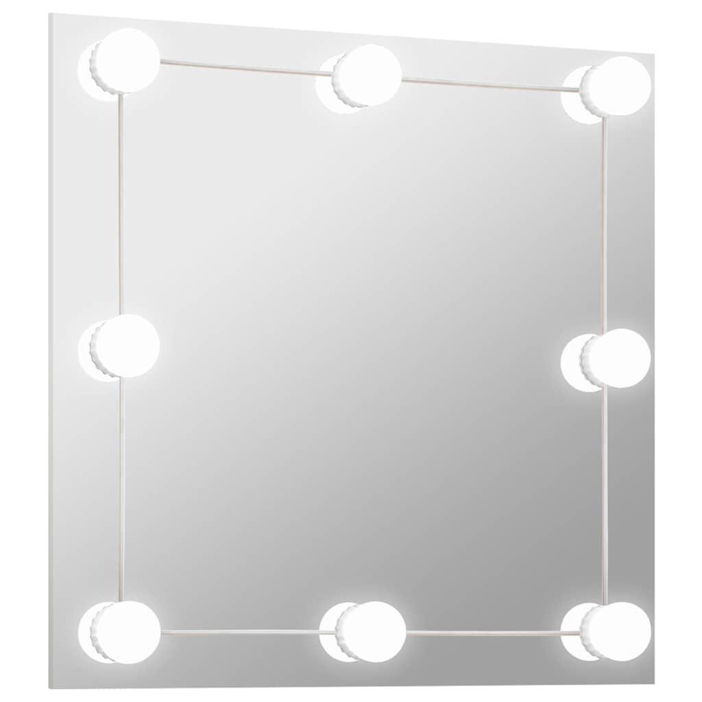 vidaXL Wall Mirror With Led Light | Silver | Glass, Plastic | Medium 2