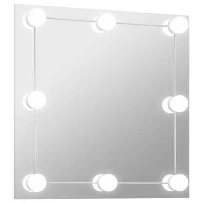 vidaXL Wall Mirror With Led Light | Silver | Glass, Plastic | Medium 2