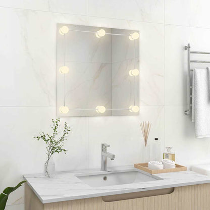 vidaXL Wall Mirror With Led Light | Silver | Glass, Plastic | Medium 3
