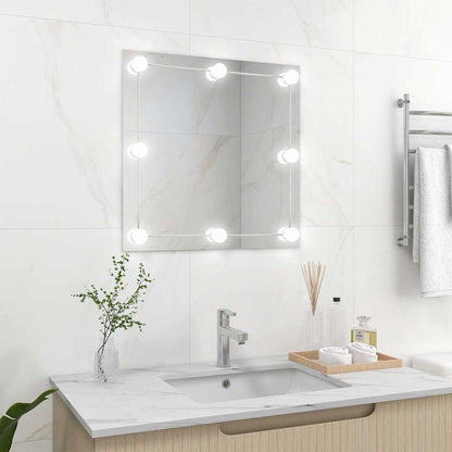 vidaXL Wall Mirror With Led Light | Silver | Glass, Plastic | Medium 1