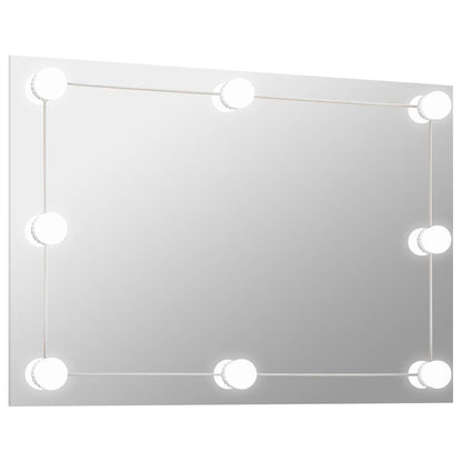 Wall Mirror with LED Lights Glass Rectangle With leds 100 x 60 cm