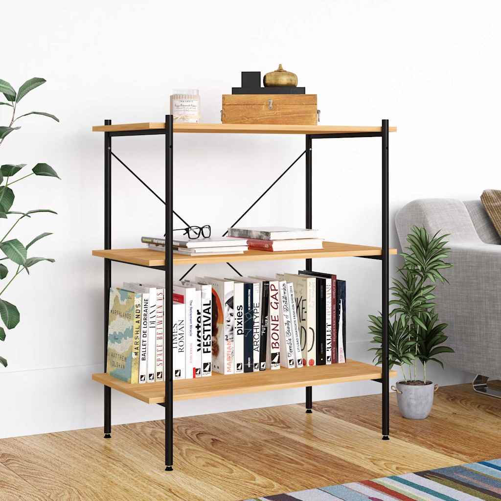 vidaXL Shelving Unit | Black and Oak | Engineered wood | Medium | Shelving Unit 1