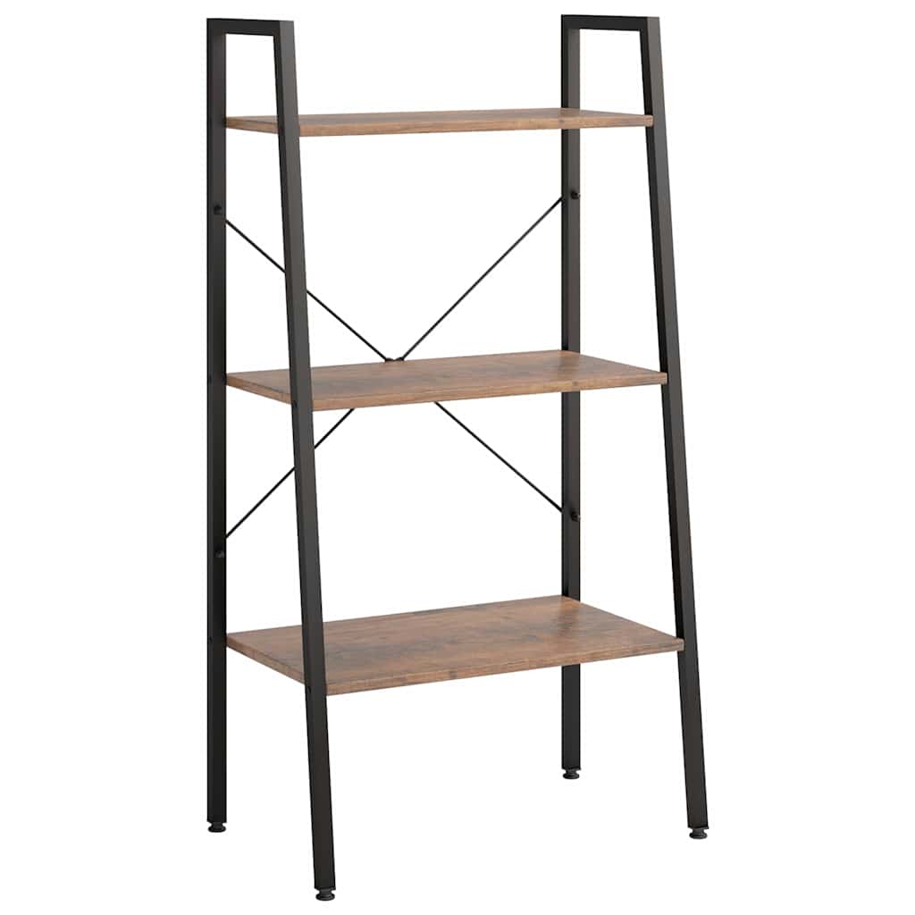 3-Tier Standing Shelf Dark Brown and Black