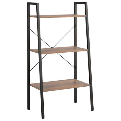3-Tier Standing Shelf Dark Brown and Black