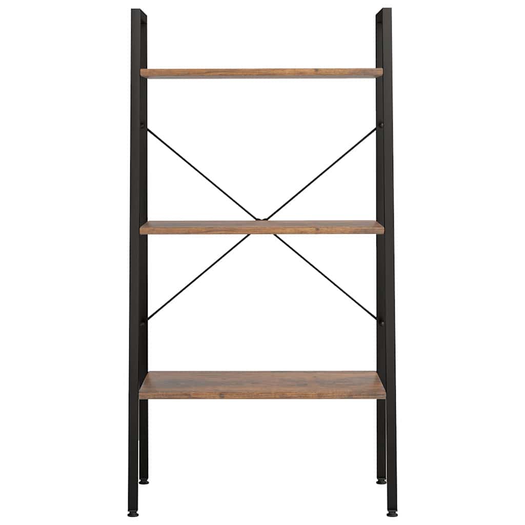 3-Tier Standing Shelf Dark Brown and Black
