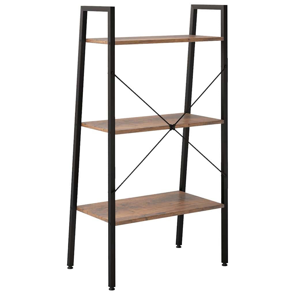 3-Tier Standing Shelf Dark Brown and Black