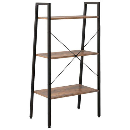3-Tier Standing Shelf Dark Brown and Black