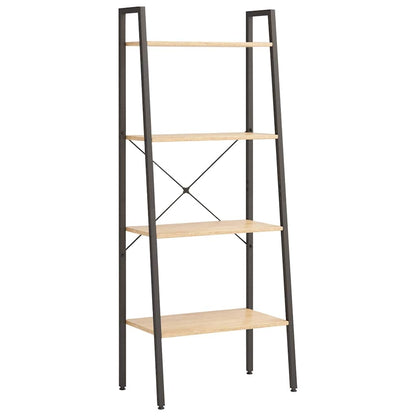 vidaXL Standing Shelf | Light brown and black | Engineered wood, steel | Large 2