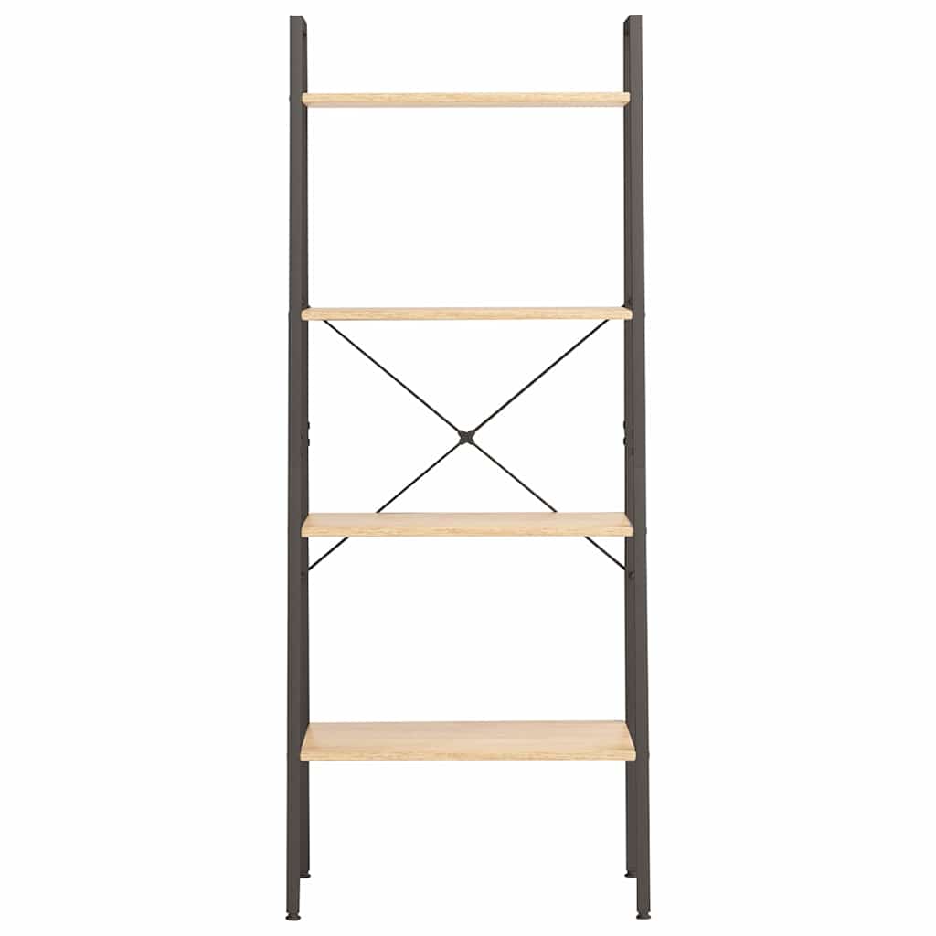 vidaXL Standing Shelf | Light brown and black | Engineered wood, steel | Large 3