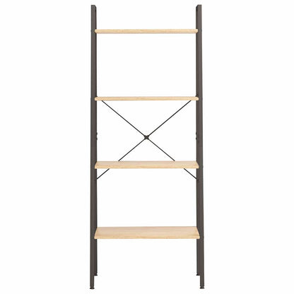 vidaXL Standing Shelf | Light brown and black | Engineered wood, steel | Large 3