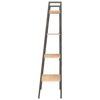 vidaXL Standing Shelf | Light brown and black | Engineered wood, steel | Large 4