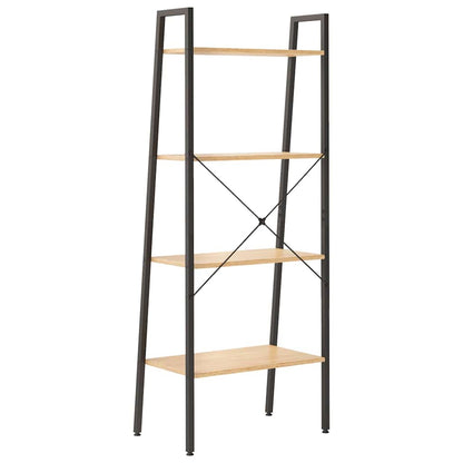 vidaXL Standing Shelf | Light brown and black | Engineered wood, steel | Large 5
