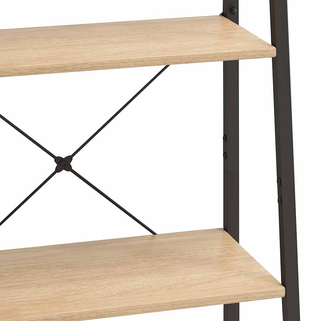 vidaXL Standing Shelf | Light brown and black | Engineered wood, steel | Large 6
