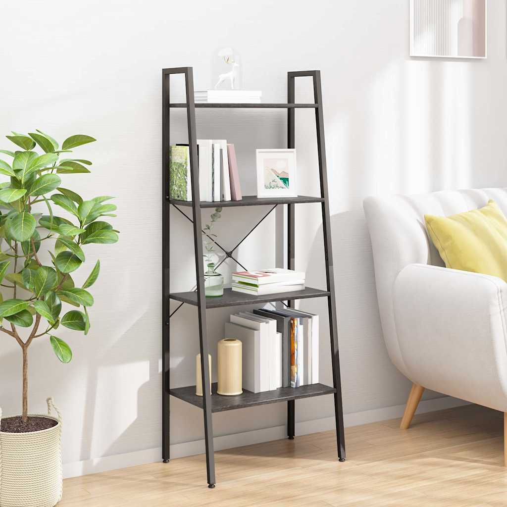 vidaXL 4-Tier Standing Shelf Black 56x35x140 cm 1
