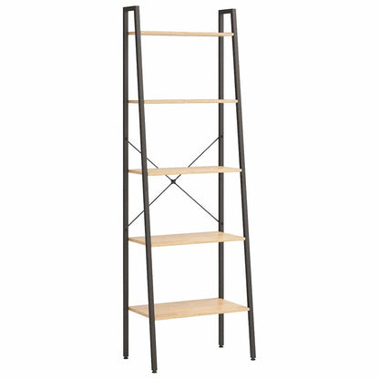vidaXL Standing Shelf | Light Brown and Black | Engineered wood and Steel 2