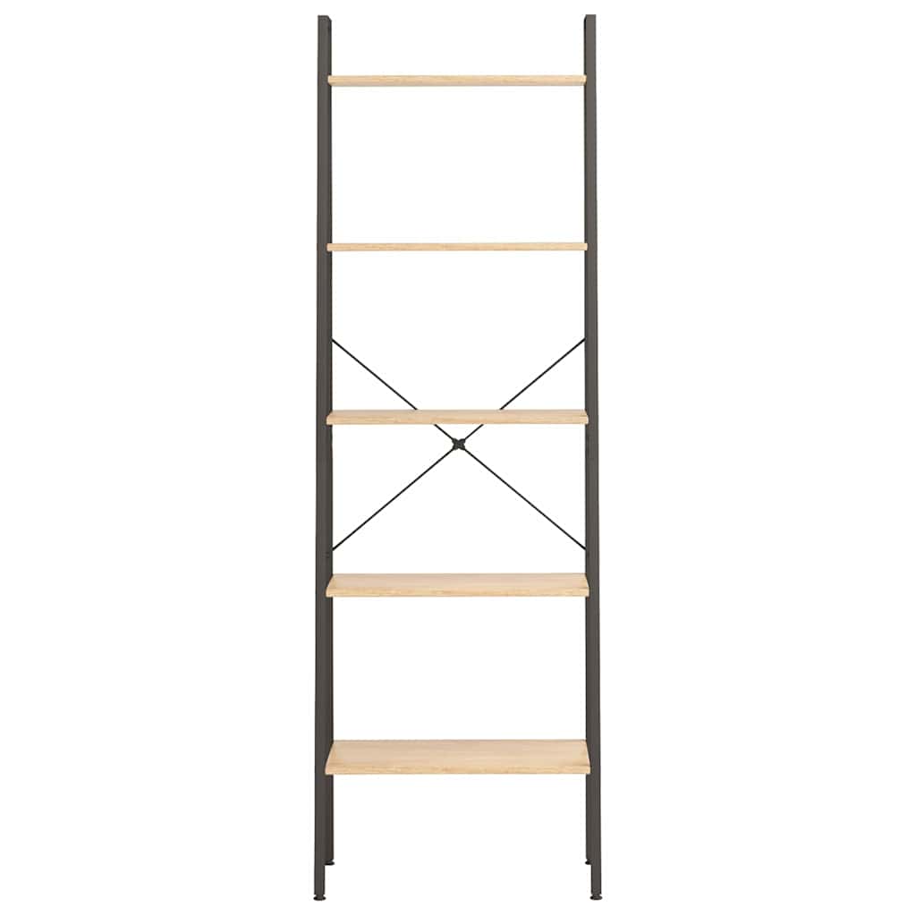 vidaXL Standing Shelf | Light Brown and Black | Engineered wood and Steel 3
