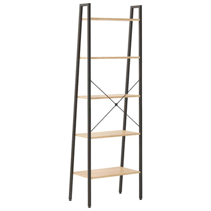 vidaXL Standing Shelf | Light Brown and Black | Engineered wood and Steel 5