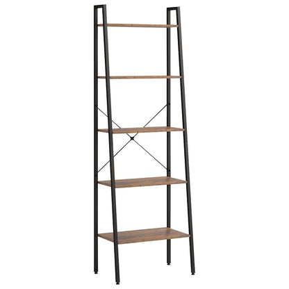 vidaXL Standing Shelf | Dark brown and black | Engineered wood, Steel | Tall 2