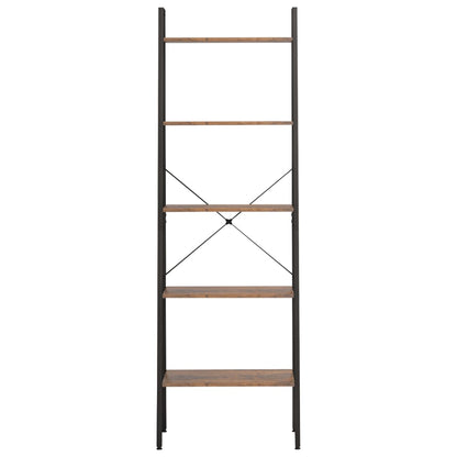 vidaXL Standing Shelf | Dark brown and black | Engineered wood, Steel | Tall 3