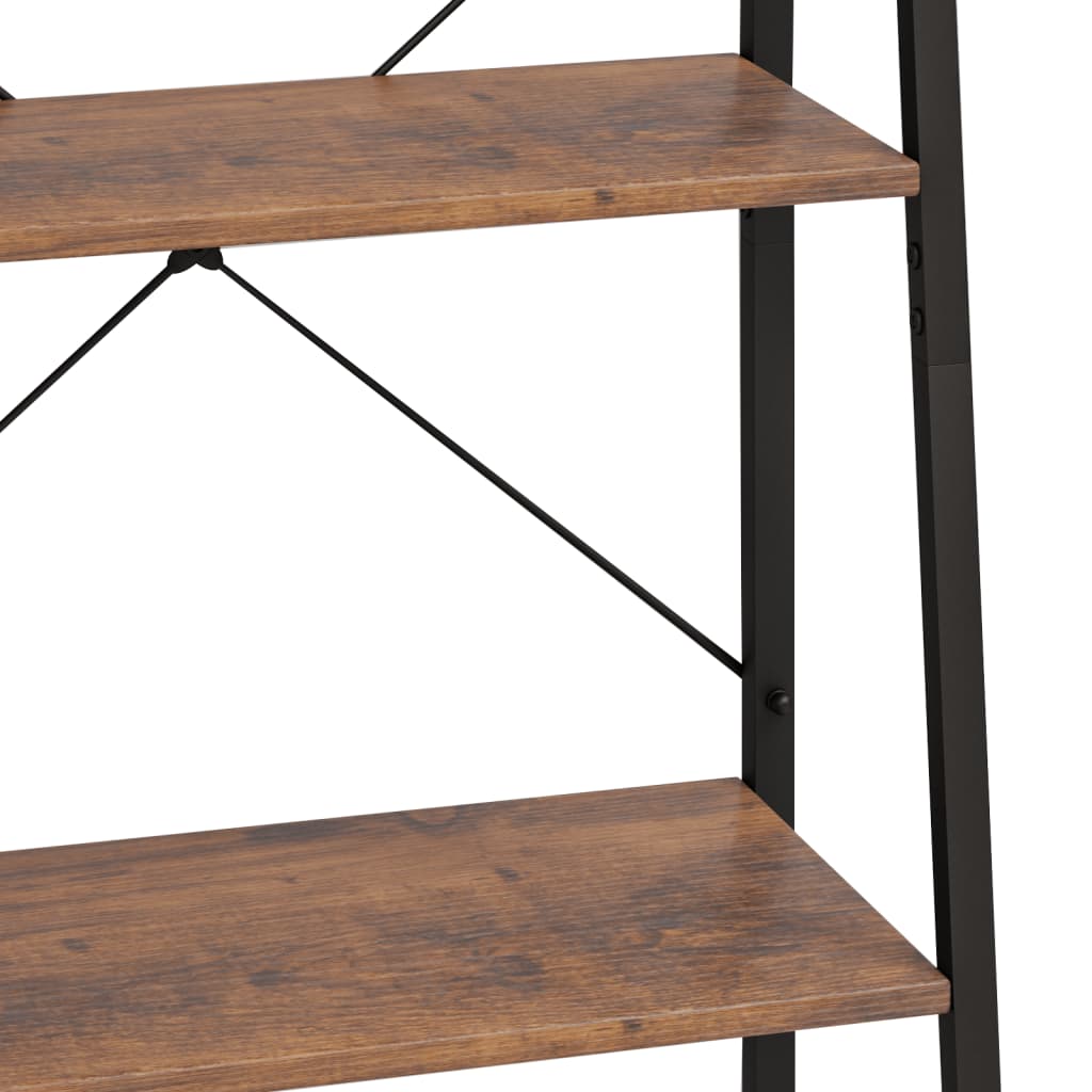 vidaXL Standing Shelf | Dark brown and black | Engineered wood, Steel | Tall 6