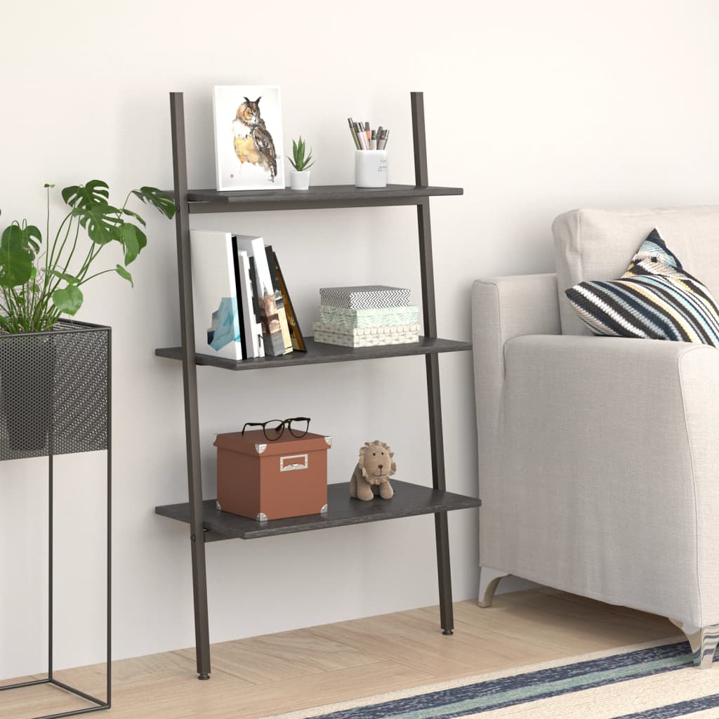 vidaXL Leaning Shelf | Black | Engineered wood, steel | 116 cm tall 1