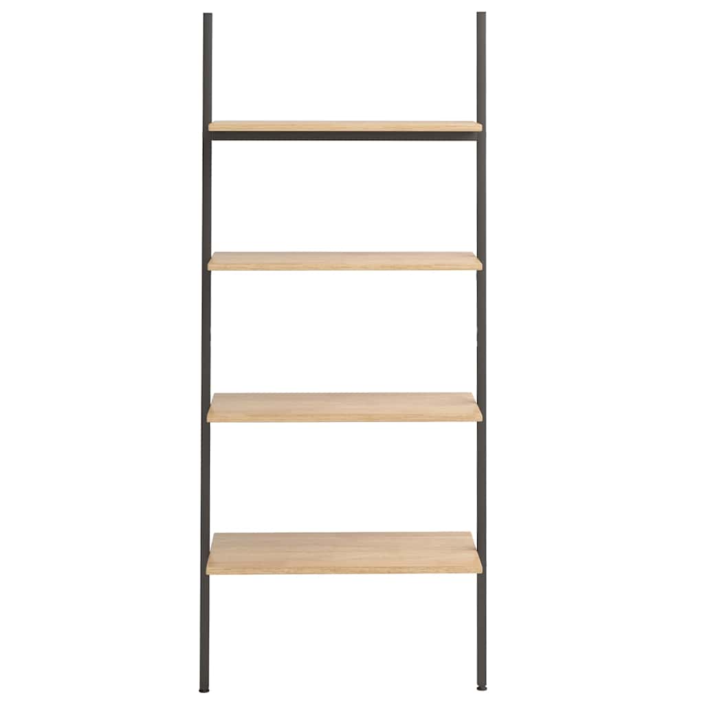 vidaXL Leaning Shelf | Light brown and black | Engineered wood and steel 3
