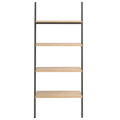 vidaXL Leaning Shelf | Light brown and black | Engineered wood and steel 3