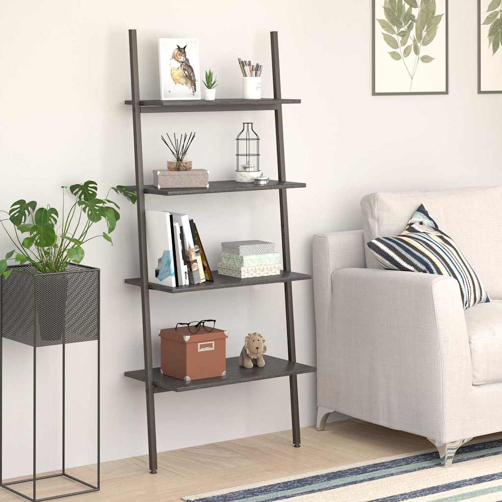 vidaXL Leaning Shelf | Black | Engineered wood, Steel | Medium | Leaning Shelf 1