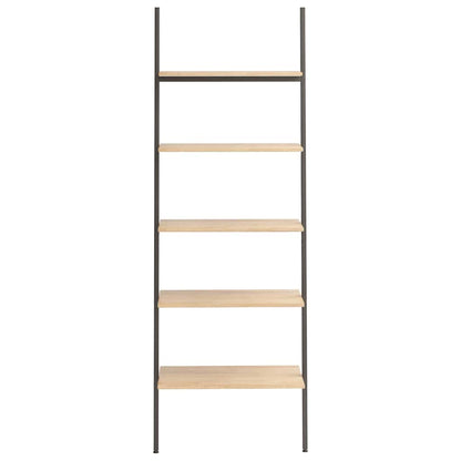 vidaXL Leaning Shelf | Light brown and black | Engineered wood and steel 3