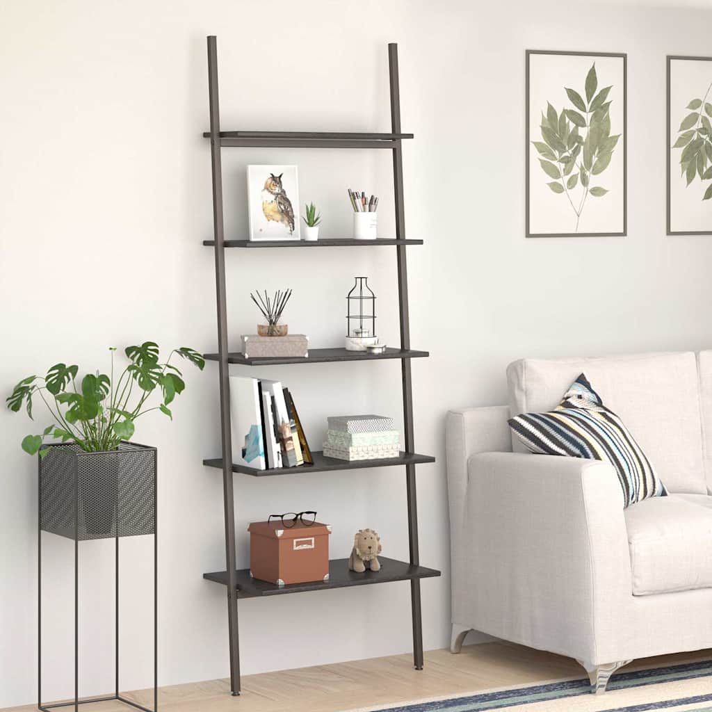 vidaXL 3-Tier Leaning Shelf and Black 64x34x116 cm