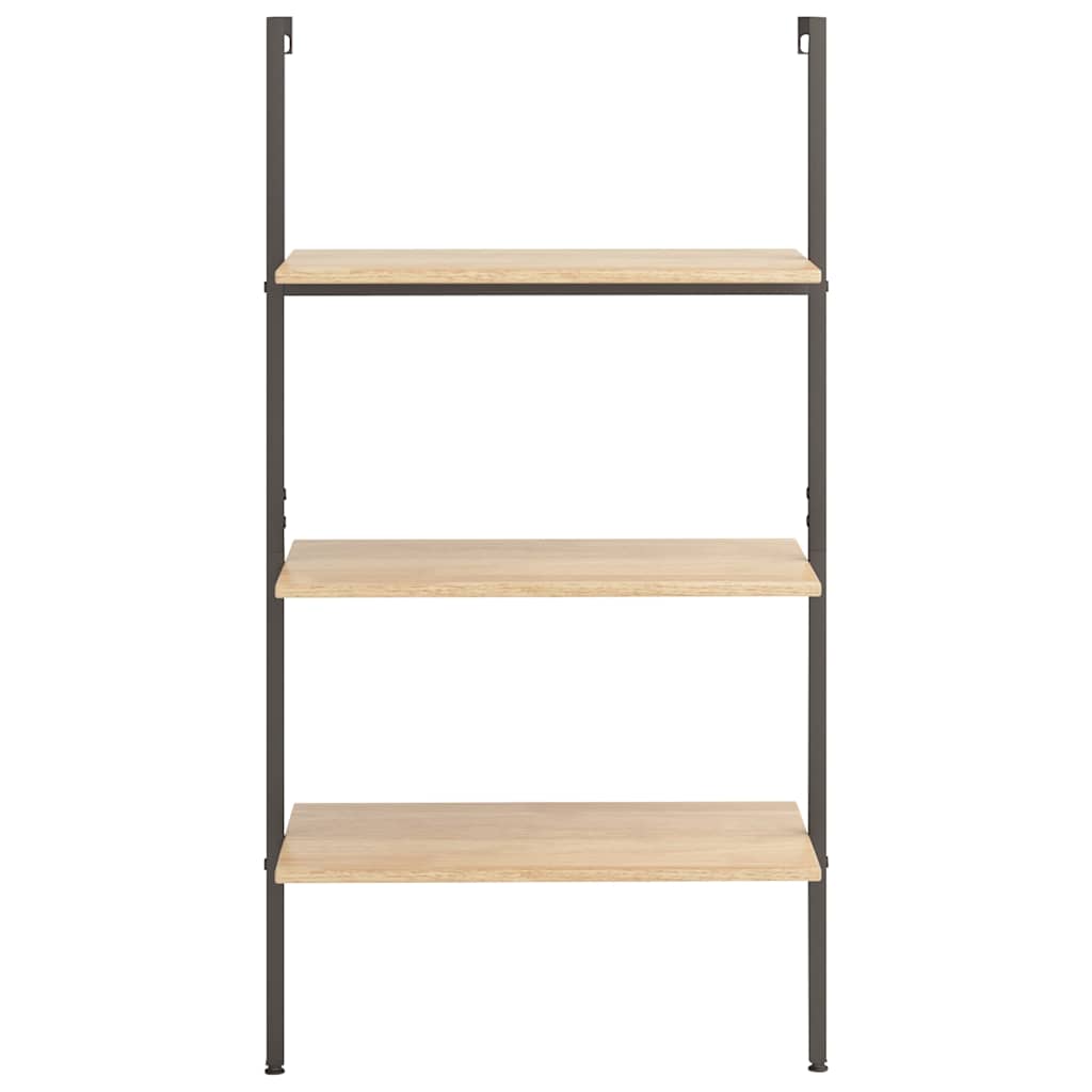 vidaXL 3-Tier Leaning Shelf Light Brown and Black 64x35x120,5 cm 3